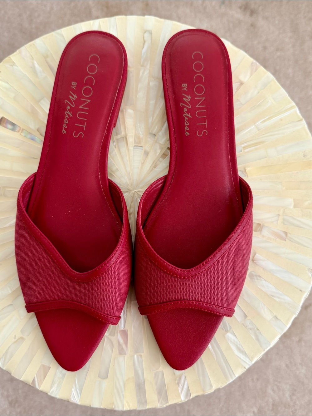 Coconuts by Matisse Red Pointed Toe Mule Slides